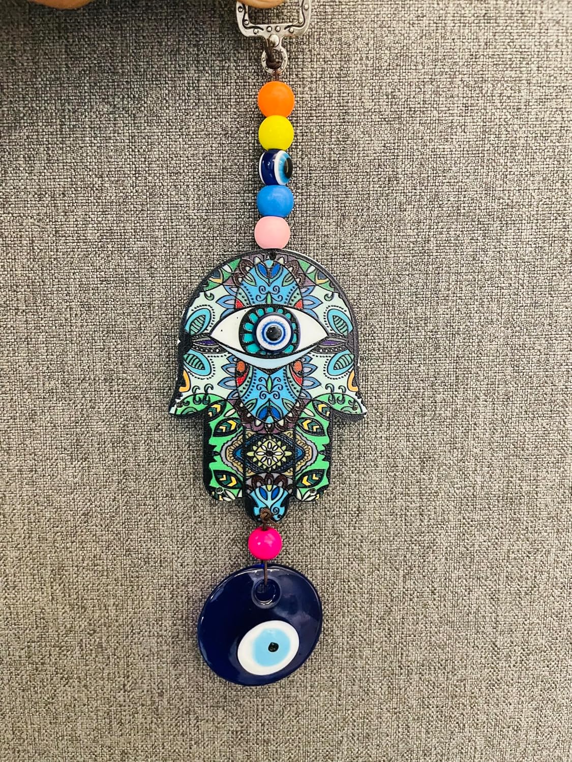 Ceramic Ws Hand Design Evil Eye Hanging For Home Or Office For Positive Energy | Bad Energy Protector | Give Protection Good Luck Positivity Prosperity | Home Decor (20X6 Cm),Blue - Image 7