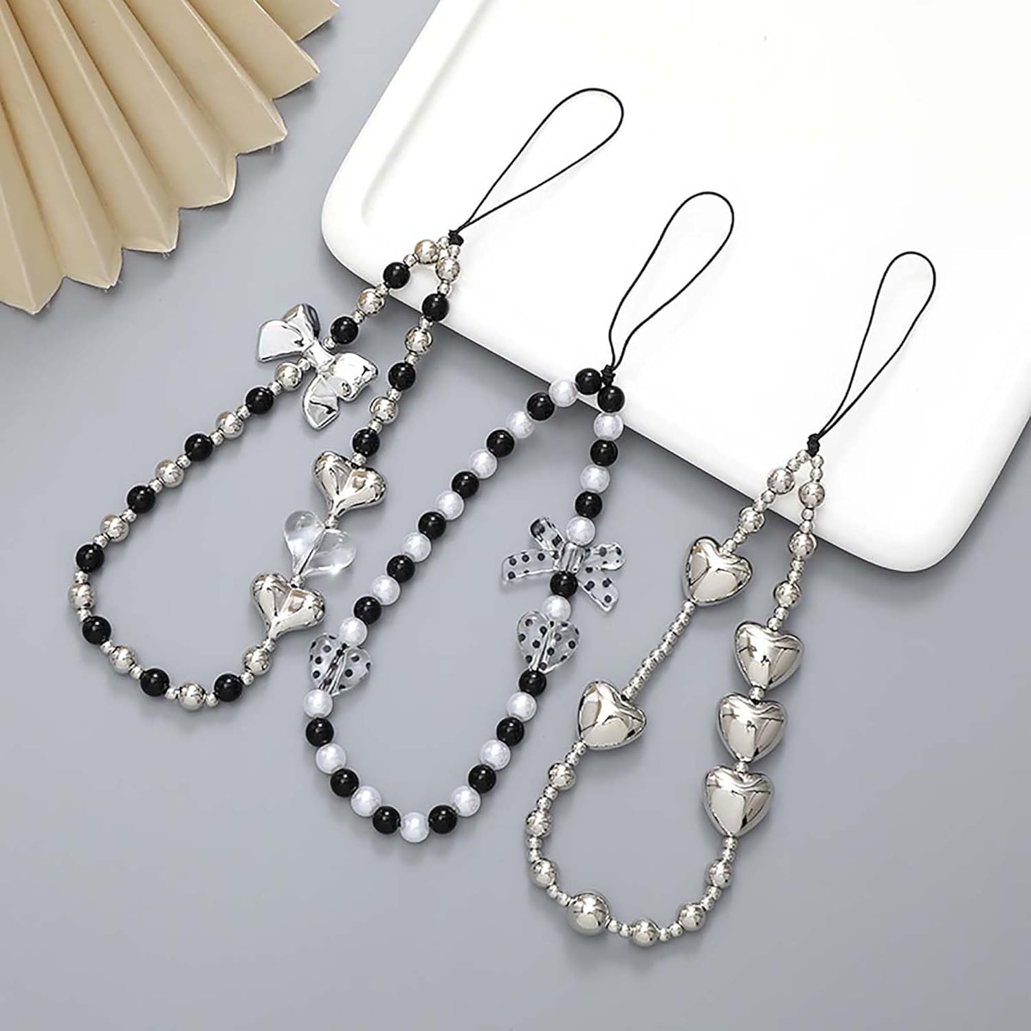 YohokGo Cell Wrist Strap Phone Chain Lanyard Beaded Charms - Image 3
