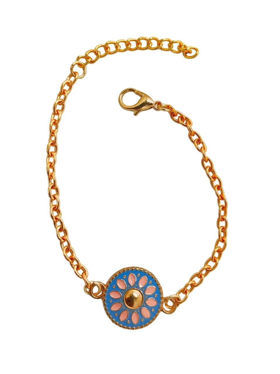 9blings Set Of 2 Gold Plated Evil Eye Bracelet|Navy Blue Bracelet For Women| Bracelet Combo Set For Girls - Image 4