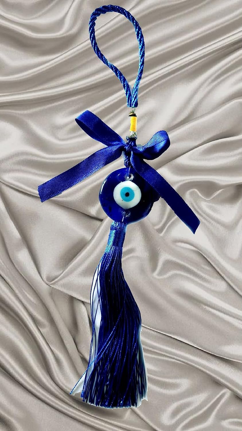 SOLINO Evil Eye Home Decor Turkish Hamsa Glass Greek Wall Hanging Decoration Ornament Nazar Battu Boncugu Amulet Charms Talisman Devil Eyes Protection & Attract Good Luck (30 C.M) - Image 6