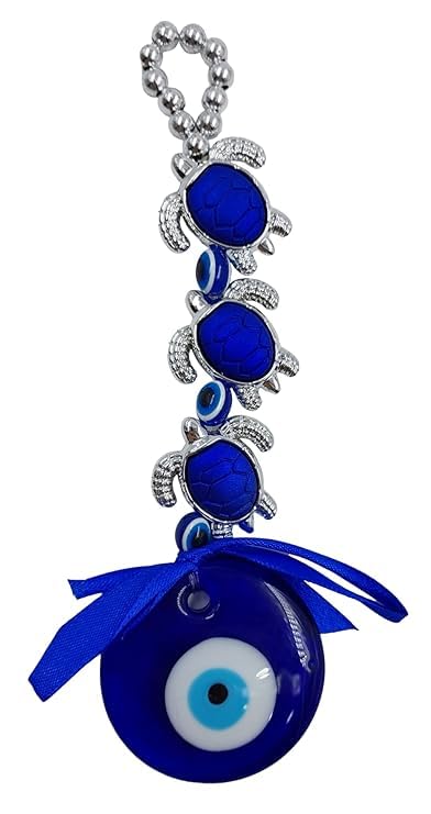 FAIRY FIRST Evil Eye Hanging for Home Om Nazar Battu for Home Protection, Good Luck Charm and Prosperity at Office and Home (Blue Tortoise) (Pack of 1) - Image 2