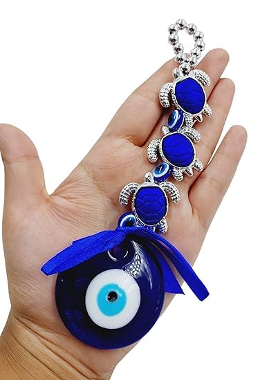 FAIRY FIRST Evil Eye Hanging for Home Om Nazar Battu for Home Protection, Good Luck Charm and Prosperity at Office and Home (Blue Tortoise) (Pack of 1) - Image 4