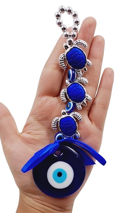 FAIRY FIRST Evil Eye Hanging for Home Om Nazar Battu for Home Protection, Good Luck Charm and Prosperity at Office and Home (Blue Tortoise) (Pack of 1) - Image 5