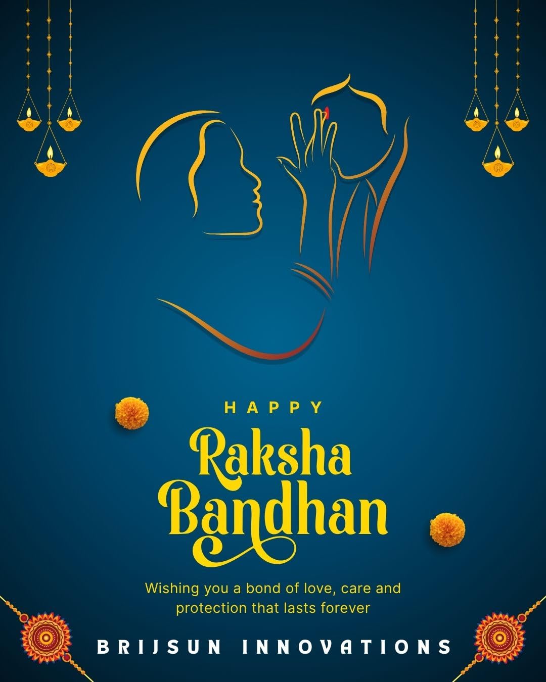 Evil Eye Rakhi with Lotus Puja Thali, Roli Chawal & Greeting Card | Designer Chain Bracelet Rakhi for Brother | Raksha Bandhan Gift Combo Set for Bhai - Image 4