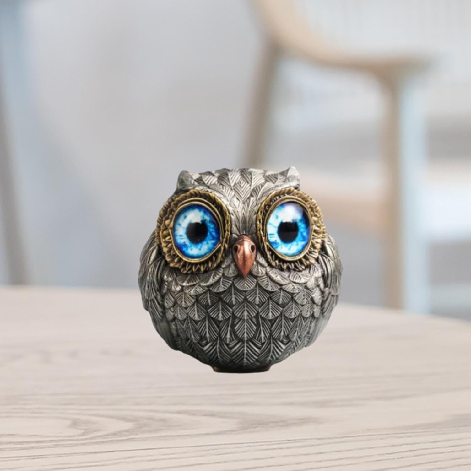 THE STYLE SUTRA Owl Figurine DIY Craft Decorative Ornament for Shelves Living Room Women Men Blue Eyes - Image 4