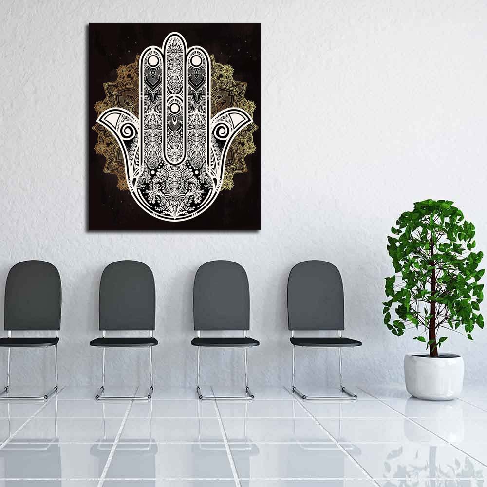 Pitaara Box Hamsa Hand Of Fatima Arabic Jewish Cultures D3 | Unframed Canvas Painting for Bedroom & Living Room | 28 x 33.6 inch (71 x 85 cms) - Image 7