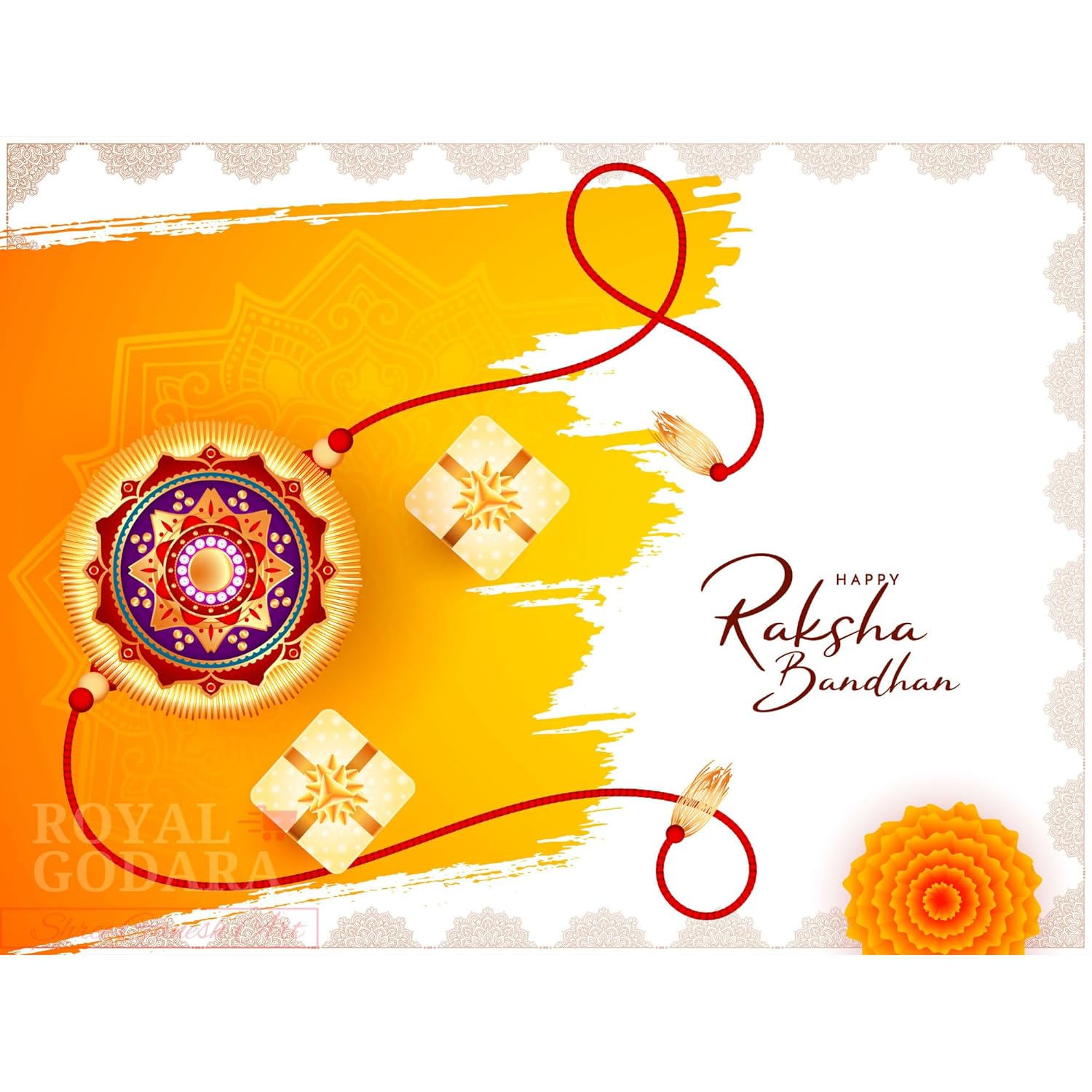 Ganesh Rakhi - Nazar Flower Designer Rakhi for brother| Pack of 1 - Image 7