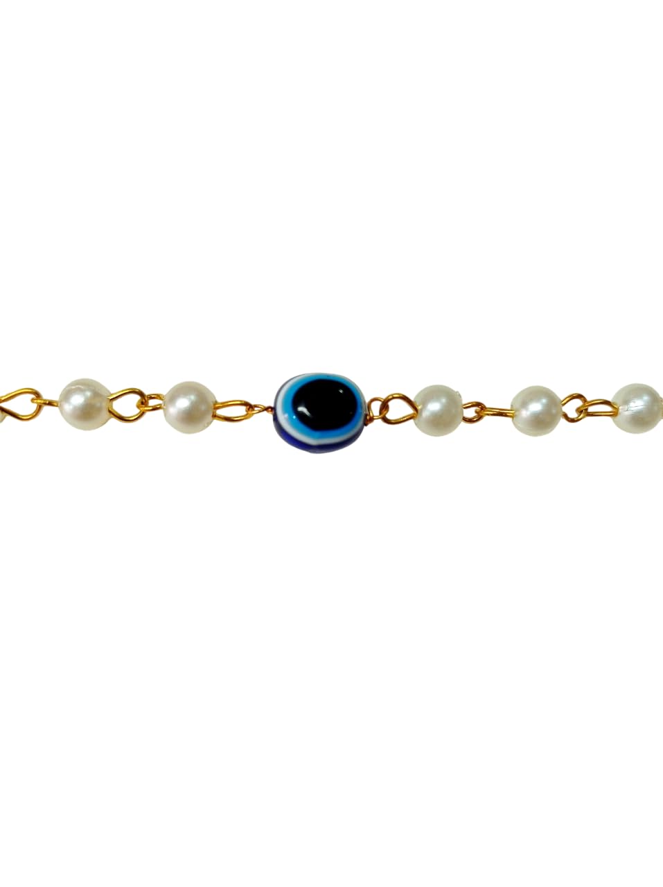 A V FASHION - Evil Eye & Pearl Beads Rakhi Protect From Negative Energy Unisex Nazar Evil Eye Rakhi With Pearl Beads Handmade Rakhi for Brother/Sister set of 1 - Image 6