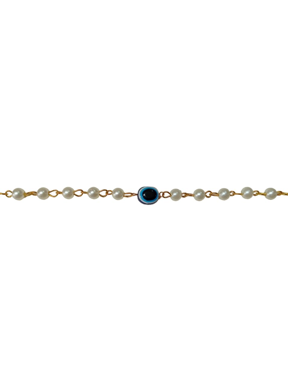 A V FASHION - Evil Eye & Pearl Beads Rakhi Protect From Negative Energy Unisex Nazar Evil Eye Rakhi With Pearl Beads Handmade Rakhi for Brother/Sister set of 1 - Image 4