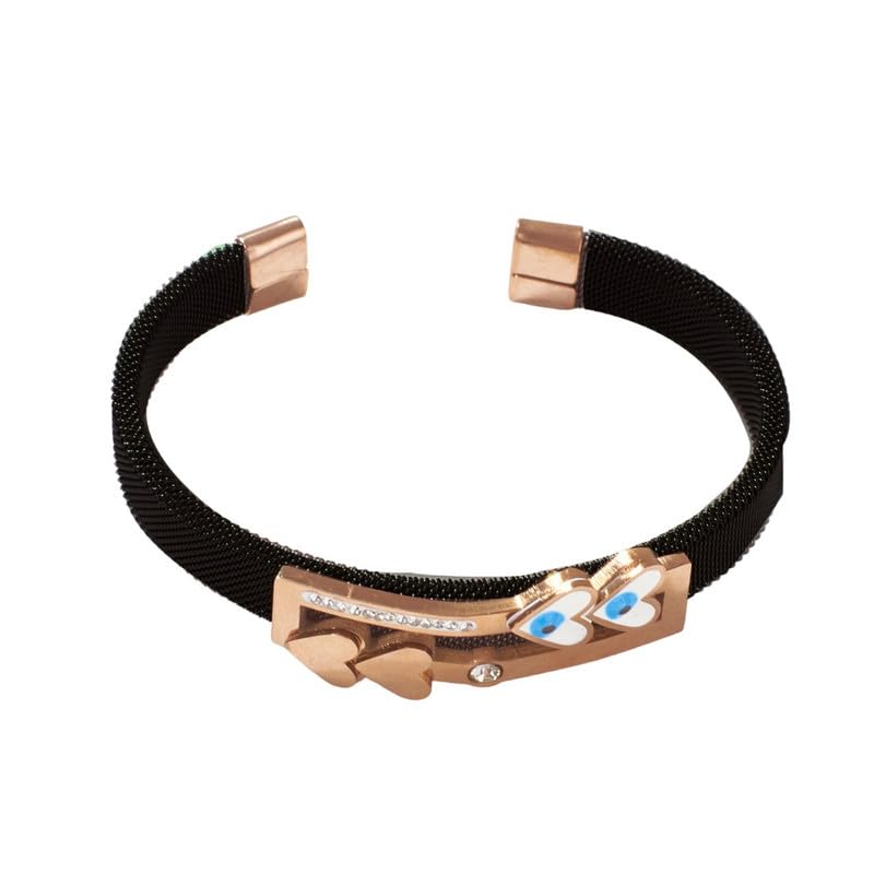 SALTY Anti Tarnish Joyous Jangles Heart Evil Eye Bracelet for Women | Fancy Jewellery Gifts | Hand Band | Latest Fashion Accessories for Girls | Minimal Jewelry Design | Ideal for Gifting - Image 2
