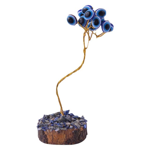 Prikrishna Semi Precious Stone Evil Eye Tree for Family Protuction,Positive Sleep, Decoration Items for Living Room, Drawing Room Side Table Decor(PRI_107) - Image 2