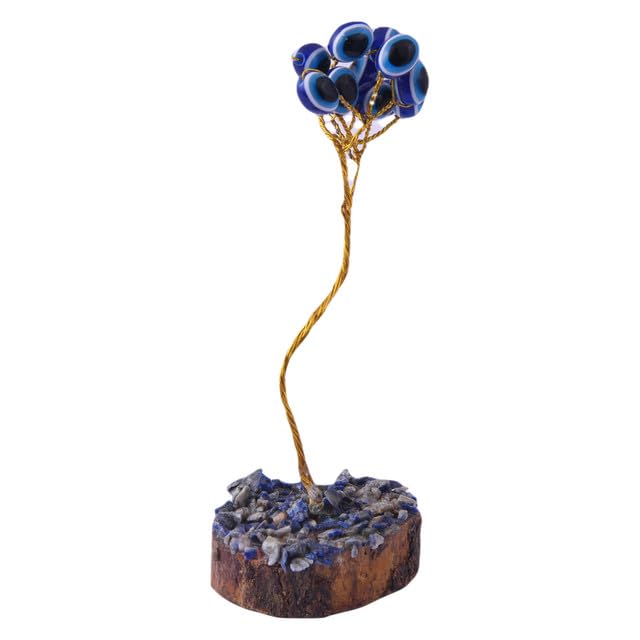 Prikrishna Semi Precious Stone Evil Eye Tree for Family Protuction,Positive Sleep, Decoration Items for Living Room, Drawing Room Side Table Decor(PRI_107) - Image 4