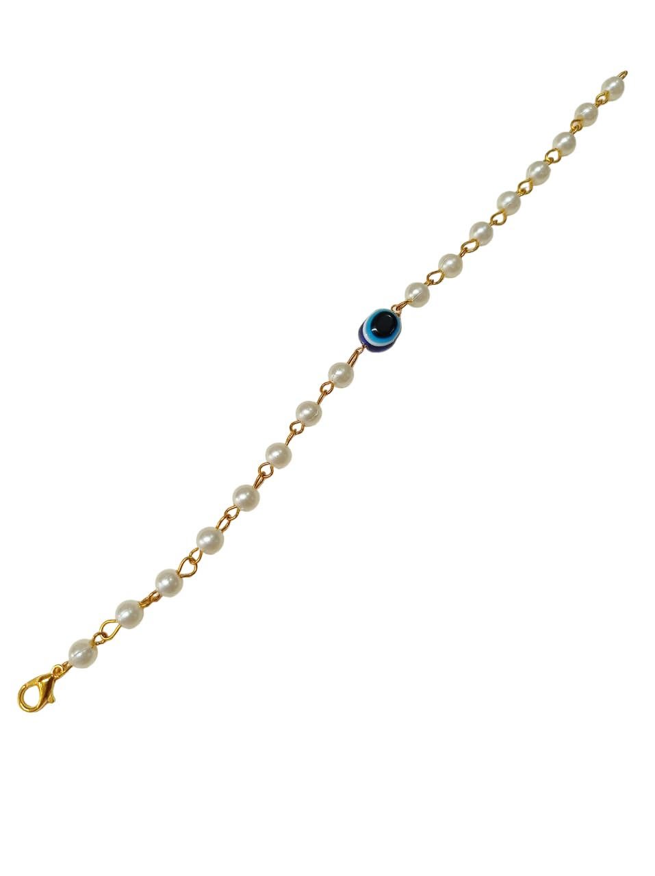 A V FASHION - Evil Eye & Pearl Beads Rakhi Protect From Negative Energy Unisex Nazar Evil Eye Rakhi With Pearl Beads Handmade Rakhi for Brother/Sister set of 1 - Image 5