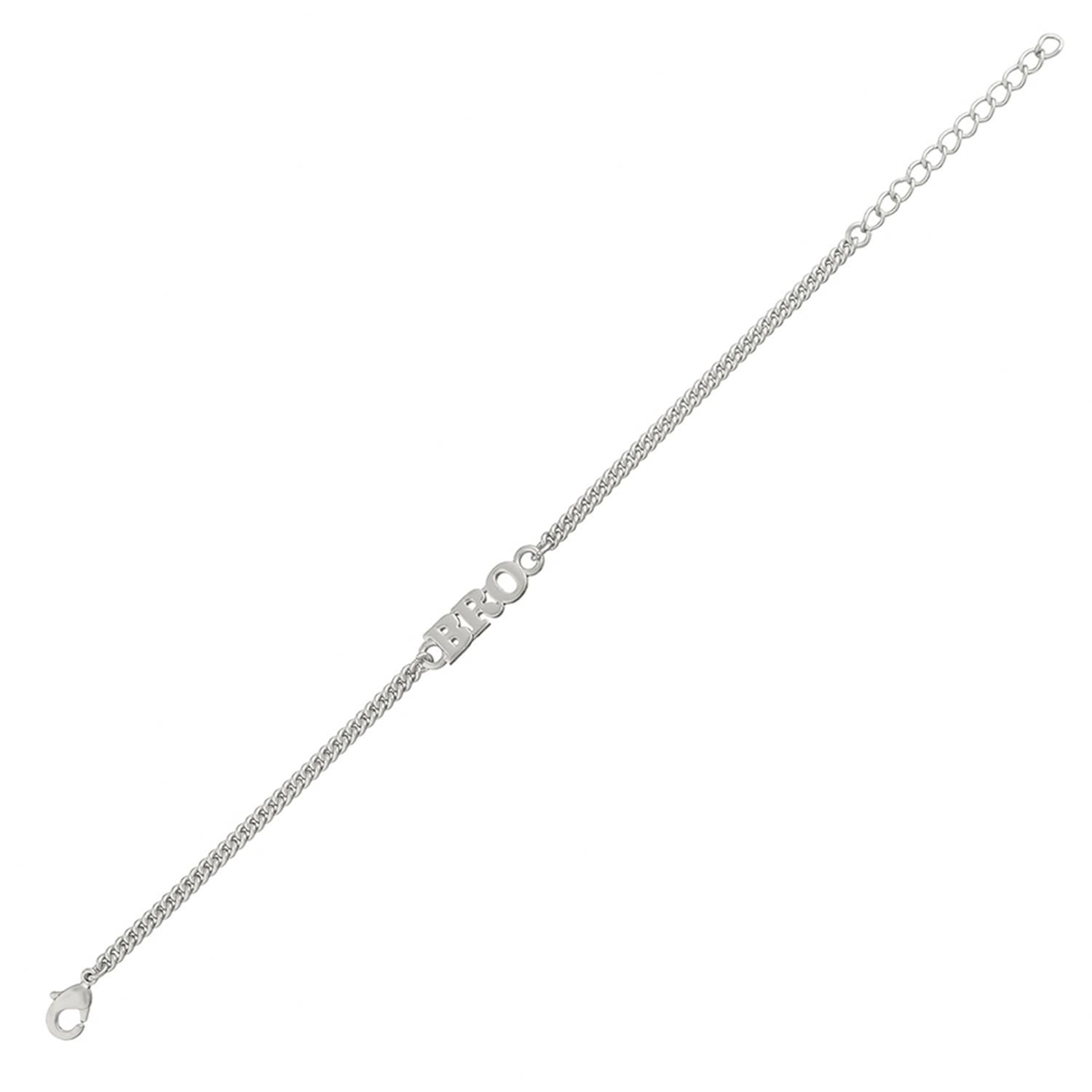 VOYLLA Silver Tone Fashionable Bro Bracelet Rakhi with Roli Chawal Pack -Rakhi For Brother - Image 4
