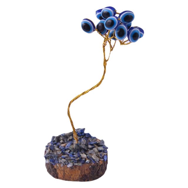 Prikrishna Semi Precious Stone Evil Eye Tree for Family Protuction,Positive Sleep, Decoration Items for Living Room, Drawing Room Side Table Decor(PRI_107) - Image 3