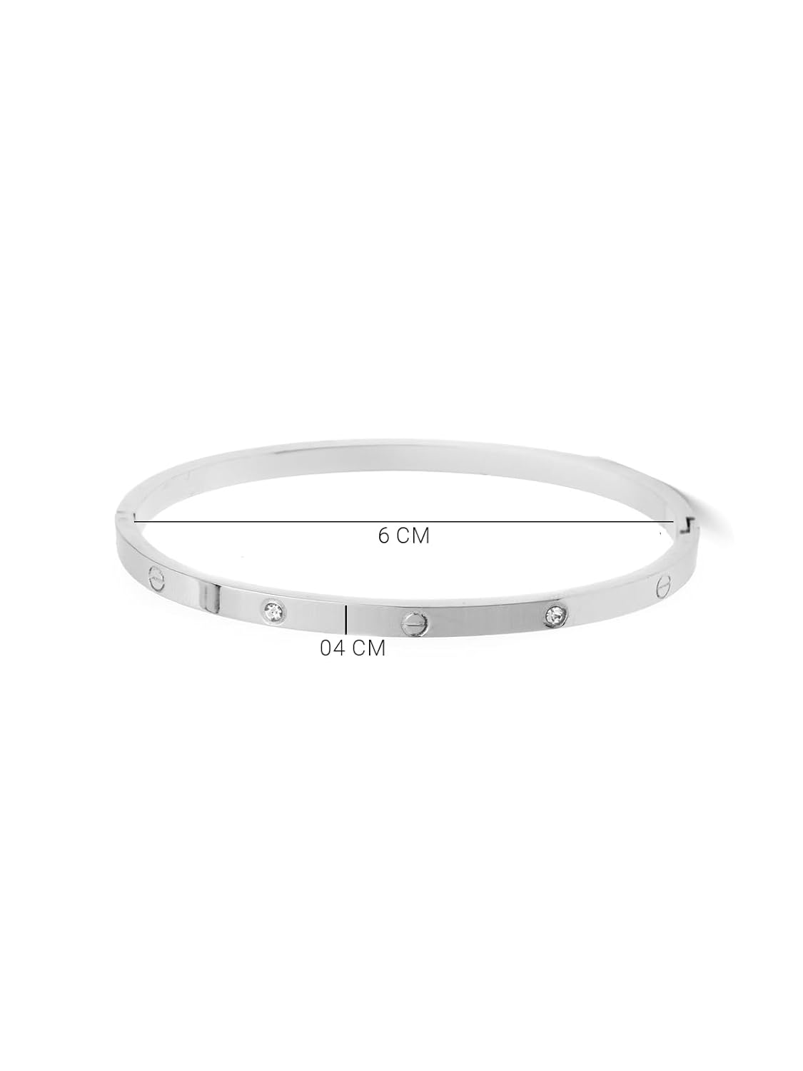 Scintillare By Sukkhi Classy Stainless Steel & Crystal Stones Openable Oval Kada Bracelet Jewellery for Women & Girls|Anti Tarnish Jewellery|Gift for Wife Girlfriend Mother - Image 7