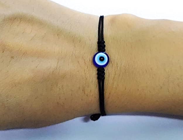 SUSVIJ Handmade Evileye Dhagas Bracelet Adjustable for Women, Men, Girls, Boys Nazar Bracelets 4 Piece Adjustable Black Thread Bracelets Protection - Image 3