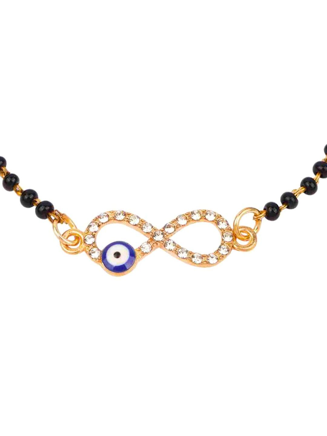 TipsyCloset Mangalsutra Bracalet Gold-Plated Evil Eye Hand Mangalsutra Bracelet for Women Girls Gold Stainless Steel Elegant Look Stylish Trending Bold Classy Bracelet - Image 7