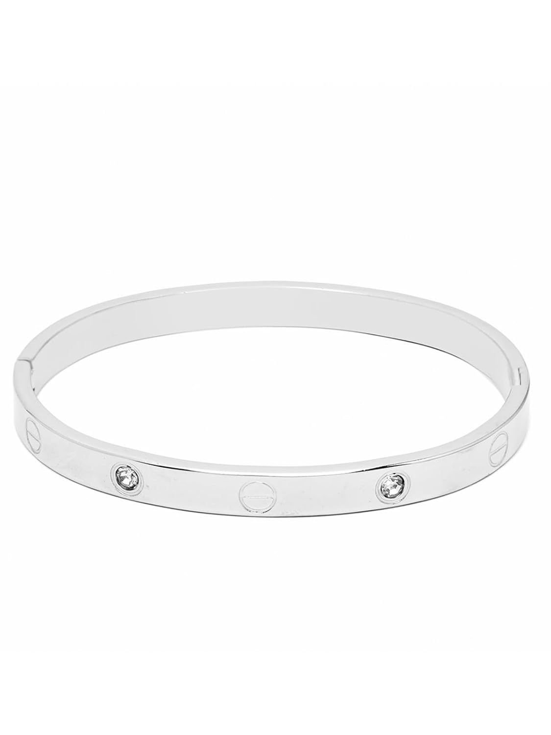 Scintillare By Sukkhi Classy Stainless Steel & Crystal Stones Openable Oval Kada Bracelet Jewellery for Women & Girls|Anti Tarnish Jewellery|Gift for Wife Girlfriend Mother - Image 6