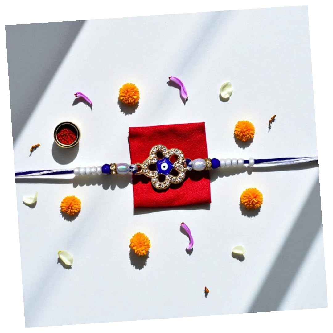 PATWA TRADERS Blue Evileye Rakhi For Brother - Image 6