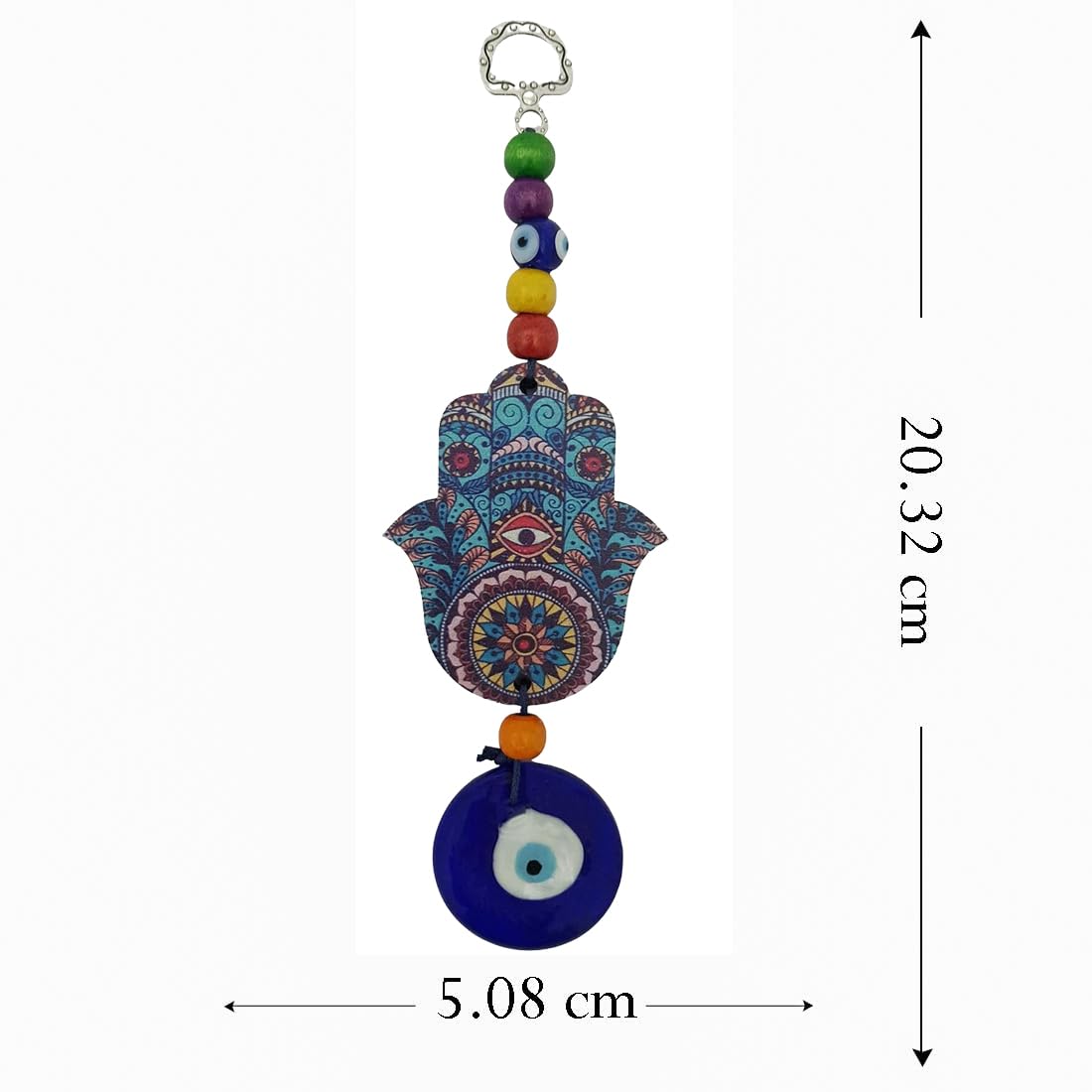 Turkish Hamsa Hand Blue Evil Eye Wall Hanging for Home Entrance Door Car Office Feng Shui Nazar Battu Pendant Ornament Good Luck Charm and Prosperity Decorative Gift Items - Image 4