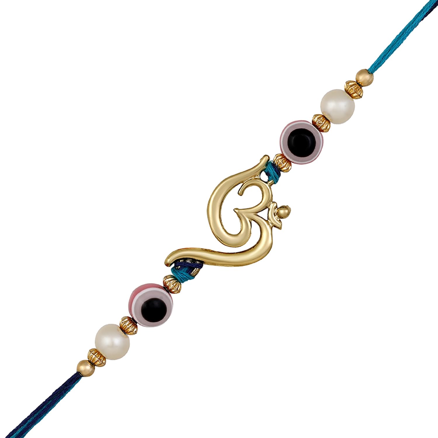 Mahi Gold Plated Evil Eye and OM Rakhi for Bhaiya (RA1100723G) - Image 2