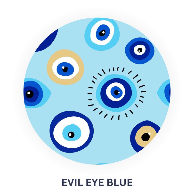 Mama & Peaches Evil Eye Blue Kurta Set for Kids | Premium Cotton Fabric | Stylish Printed Design | Button Fly Closure | Mandarin Neckline | Perfect for Festivals and Everyday Wear - Image 8