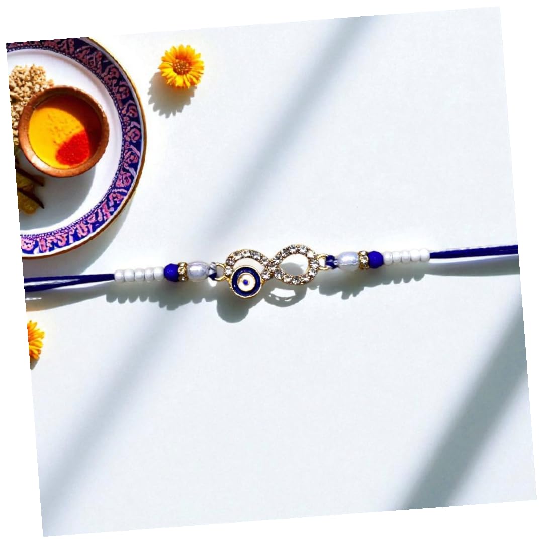 PATWA TRADERS Blue Evileye Rakhi For Brother - Image 3