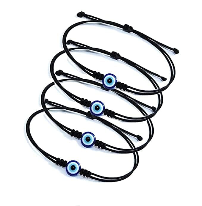 SUSVIJ Handmade Evileye Dhagas Bracelet Adjustable for Women, Men, Girls, Boys Nazar Bracelets 4 Piece Adjustable Black Thread Bracelets Protection - Image 2