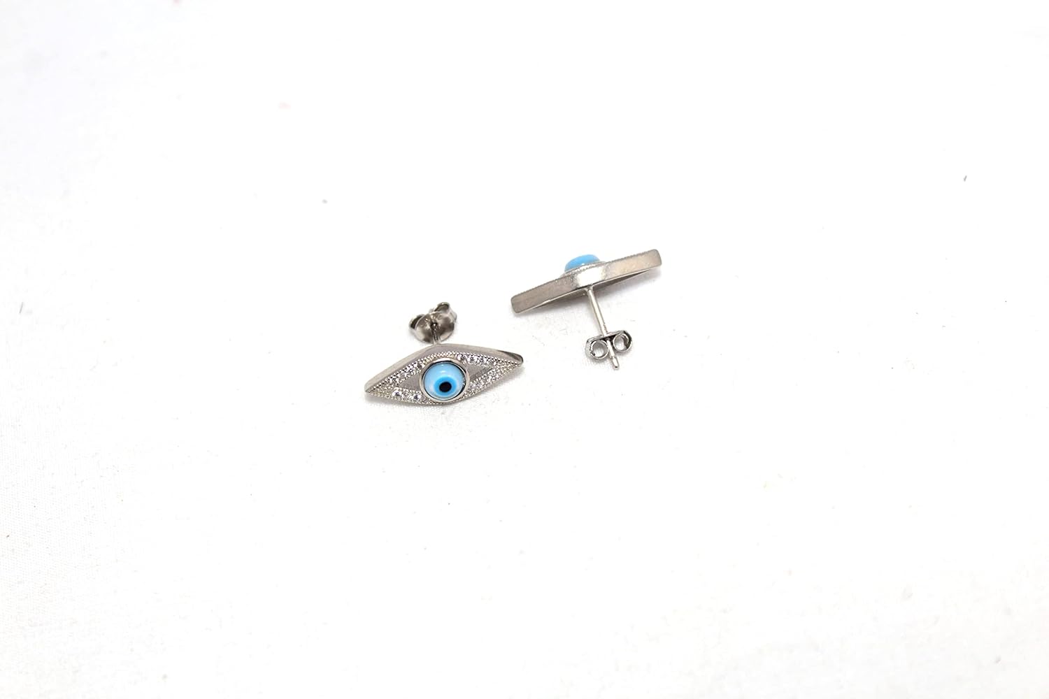 PH Artistic Stud Earrings Nazariya Colorful Evil Eye 925 Sterling Silver Cubic Zirconia CZ Stone Handmade Men Unisex Women Gift F77 - Image 5