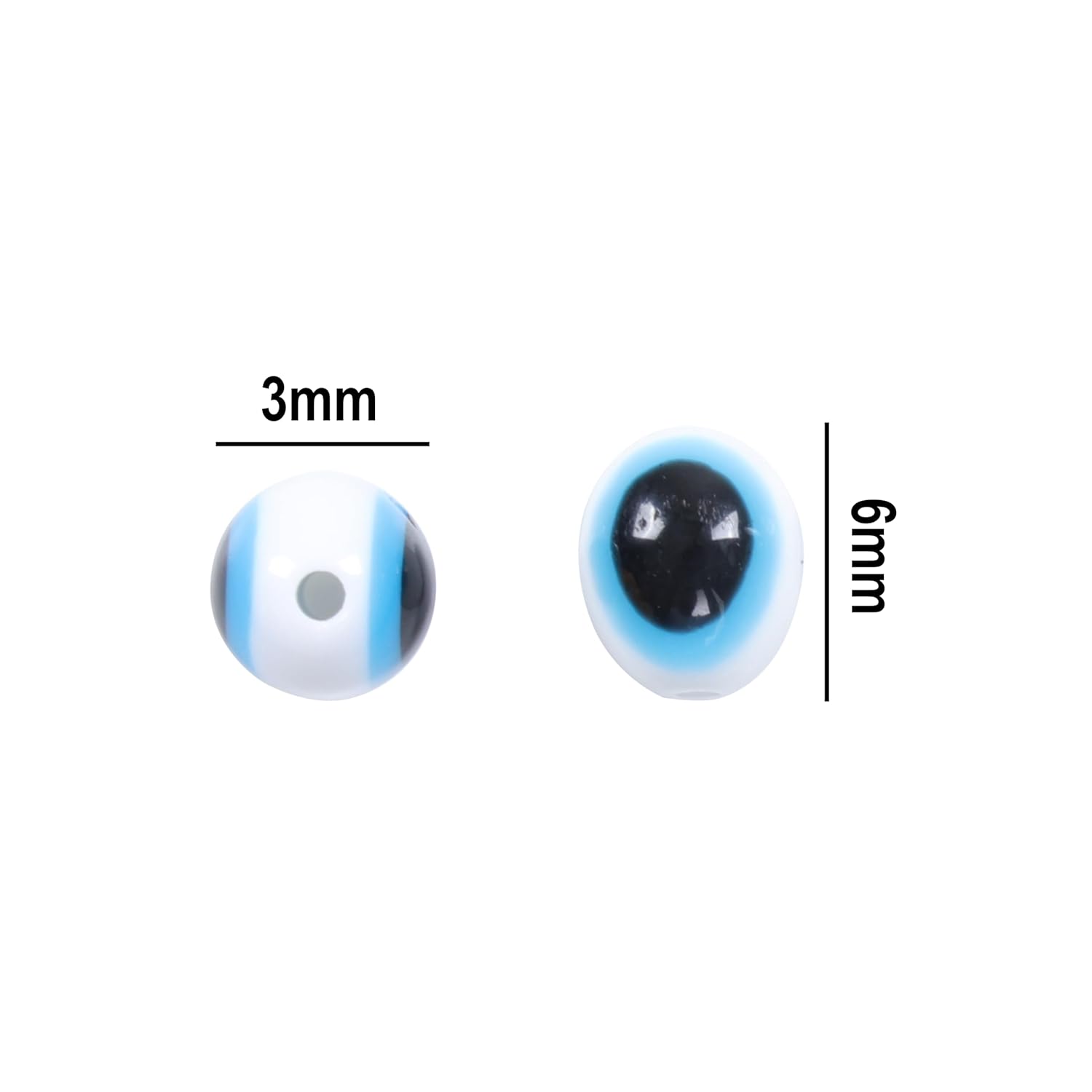 Ambitieux 8mm Evil Eye Beads Assortment - 125+ Pieces for Bracelet & Necklace Making and one Elastic roll - Protective Charm Jewelry Supplies (125) - Image 3