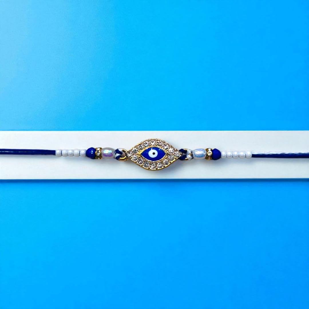 PATWA TRADERS Blue Evileye Rakhi For Brother - Image 5