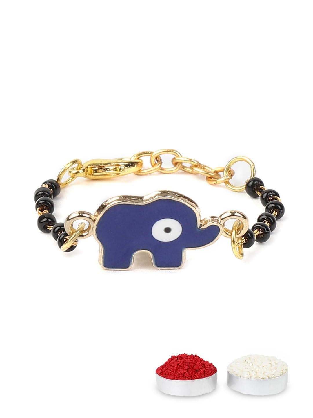 El Regalo Cute Evil Eye Nazaria Bracelet Rakhi for Babies/Kids with Roli Chawal, Rakhi Message card in Rakhi Gift Box- Baby Nazaria Rakhi - Image 2