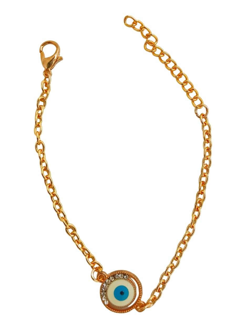 FemmibellaSet Of 2 Gold Plated Evil Eye Bracelet|Navy Blue Bracelet For Women| Bracelet Combo Set For Girls - Image 4