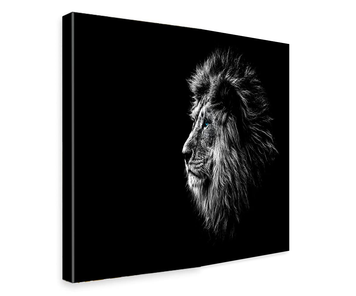 VERRE ART Wood Framed Canvas - Wall Decor for Living Room, Bedroom, Office, Hotels, Drawing Room (14in X 10in) - Blue Eye Lion - Image 4