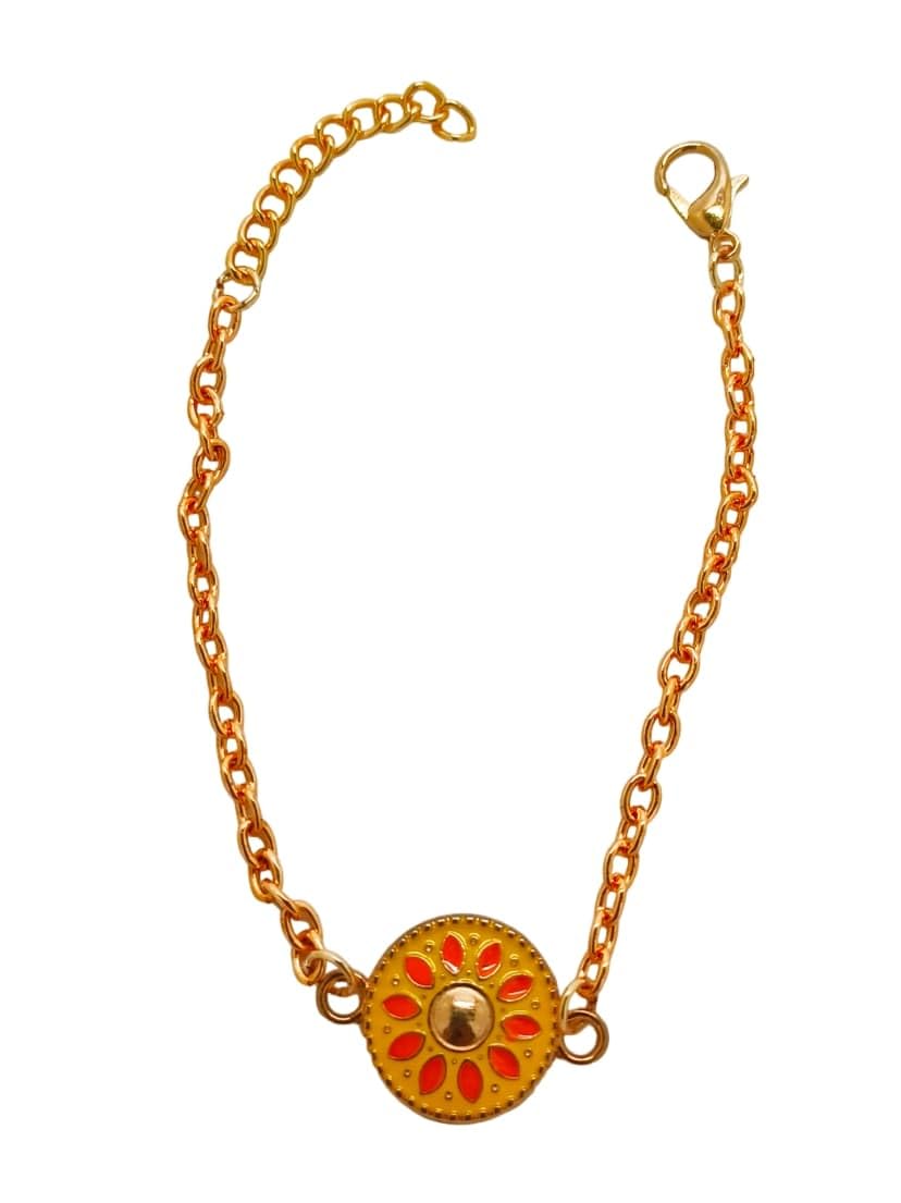 FemmibellaSet Of 2 Gold Plated Evil Eye Bracelet|Yellow Bracelet For Women| Bracelet Combo Set For Girls - Image 3