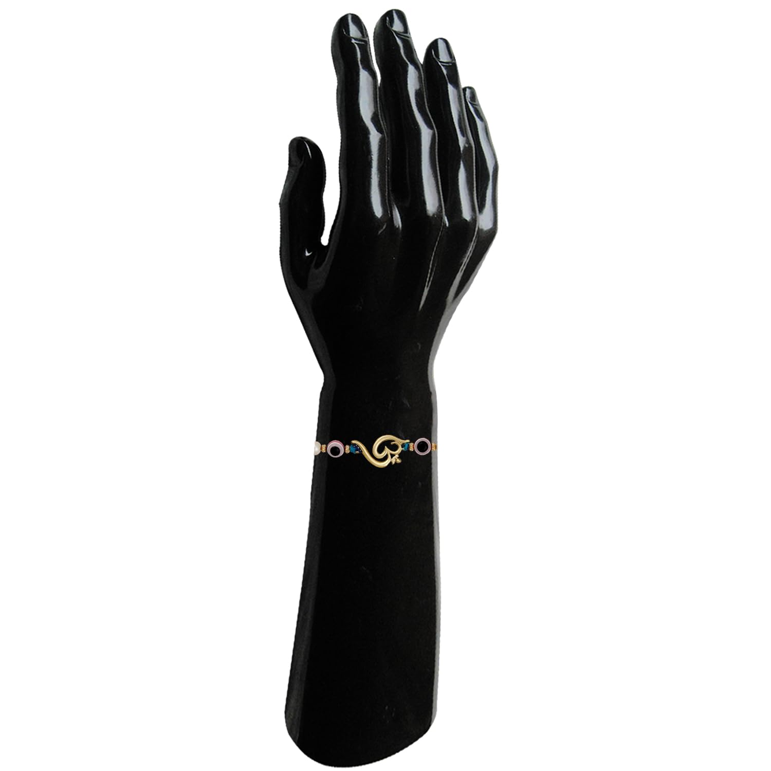 Mahi Gold Plated Evil Eye and OM Rakhi for Bhaiya (RA1100723G) - Image 3
