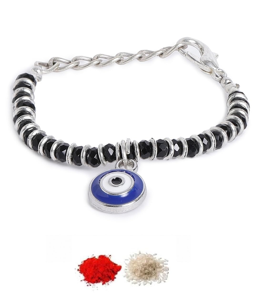 El Regalo unisex-Baby Toddlers Evil Eye Rakhi- Baby's 1st Rakhi- Baby Nazaria/Nazariya Nazarbattu Rakhi - Image 2