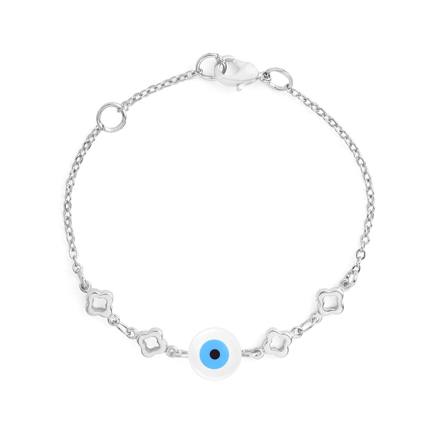 MINUTIAE Round Evil Eye Nazariya Plated Link Bracelet For Womens and Girls - Image 2