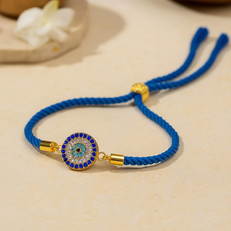 nestroots Evil Eye Rakhi for Brother | Blue Thread with Protective Nazar Charm | Stylish Raksha Bandhan Gift | Single Rakhi for Men or Boys | Thread for Positivity & Protection - Image 5