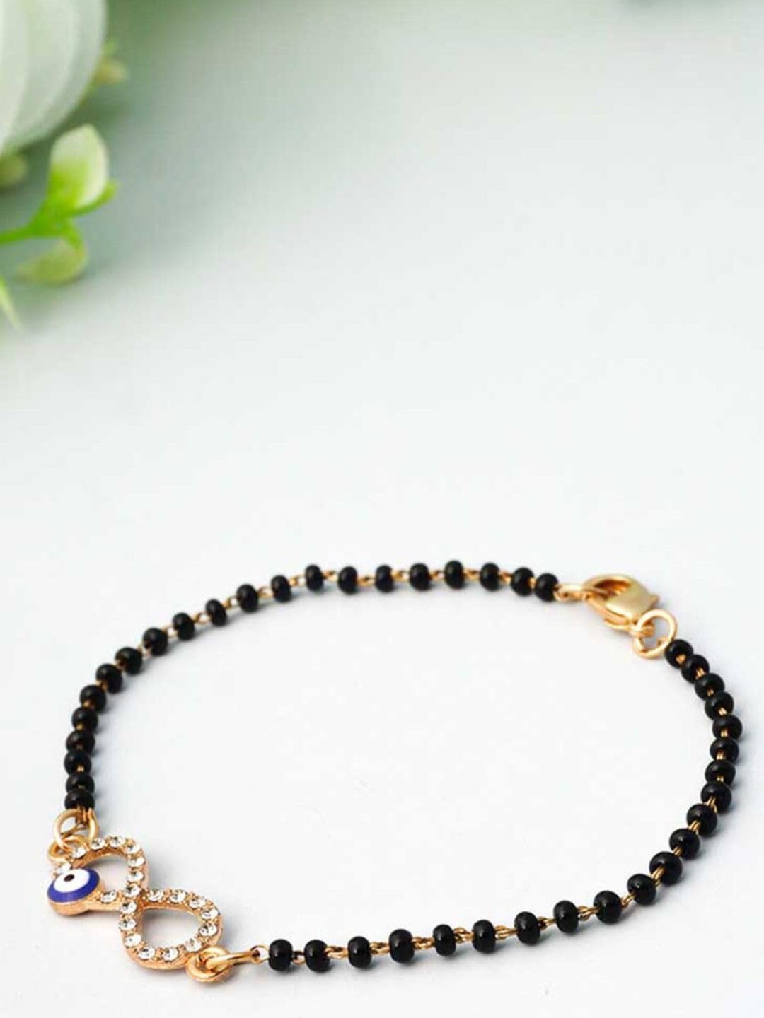 TipsyCloset Mangalsutra Bracalet Gold-Plated Evil Eye Hand Mangalsutra Bracelet for Women Girls Gold Stainless Steel Elegant Look Stylish Trending Bold Classy Bracelet - Image 6