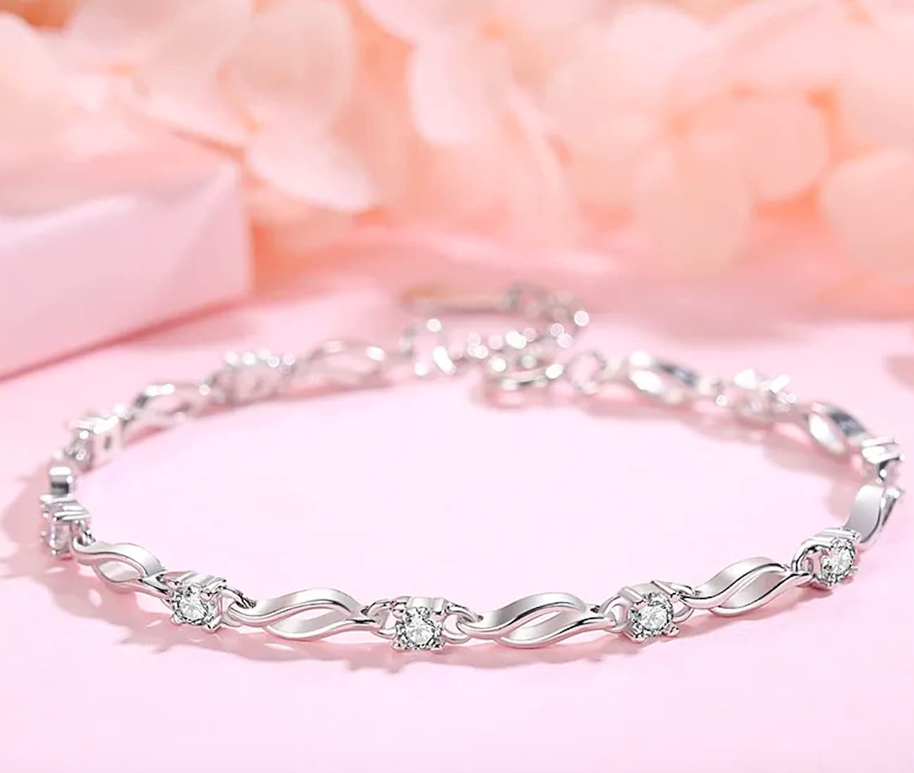 Nilu's Collection Glam up Your Look with Stylish 925 Silver-Plated Copper Bracelet for Women and Girls - Image 3