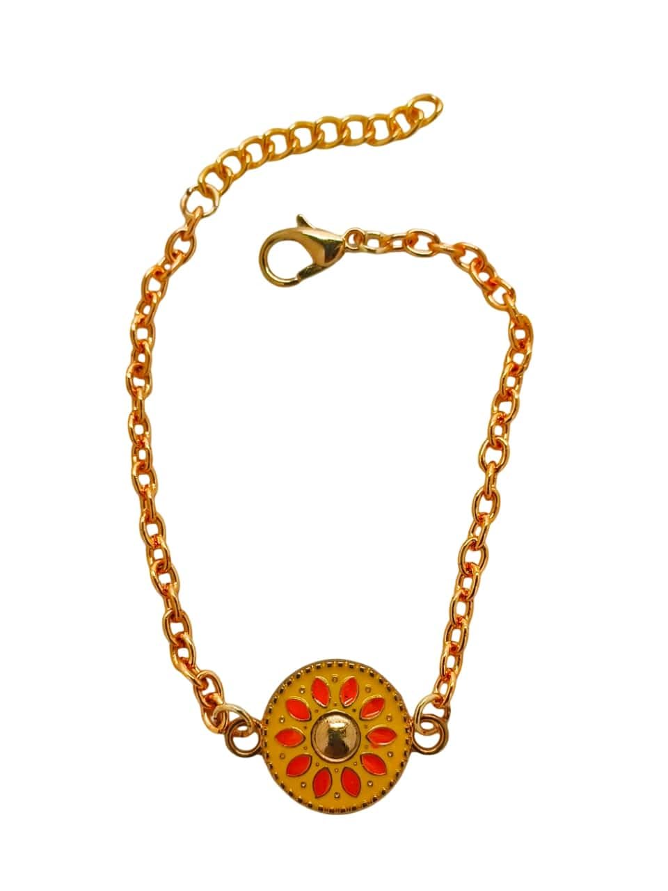 FemmibellaSet Of 2 Gold Plated Evil Eye Bracelet|Yellow Bracelet For Women| Bracelet Combo Set For Girls - Image 5