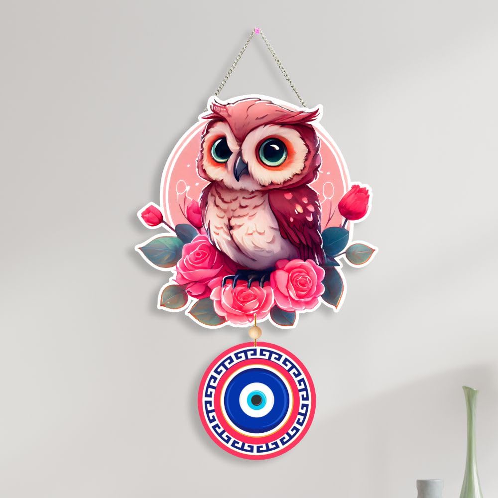 Nupur Studios®“Mystic Owl Evil Eye” Wall Hanging/Gifts/Religious Wall Hanger/for Living Room/Modern Decor Items/Home decor/Living Room/Door Hanging/Wall Hanging/Decor/Offices/Decoration - Image 5