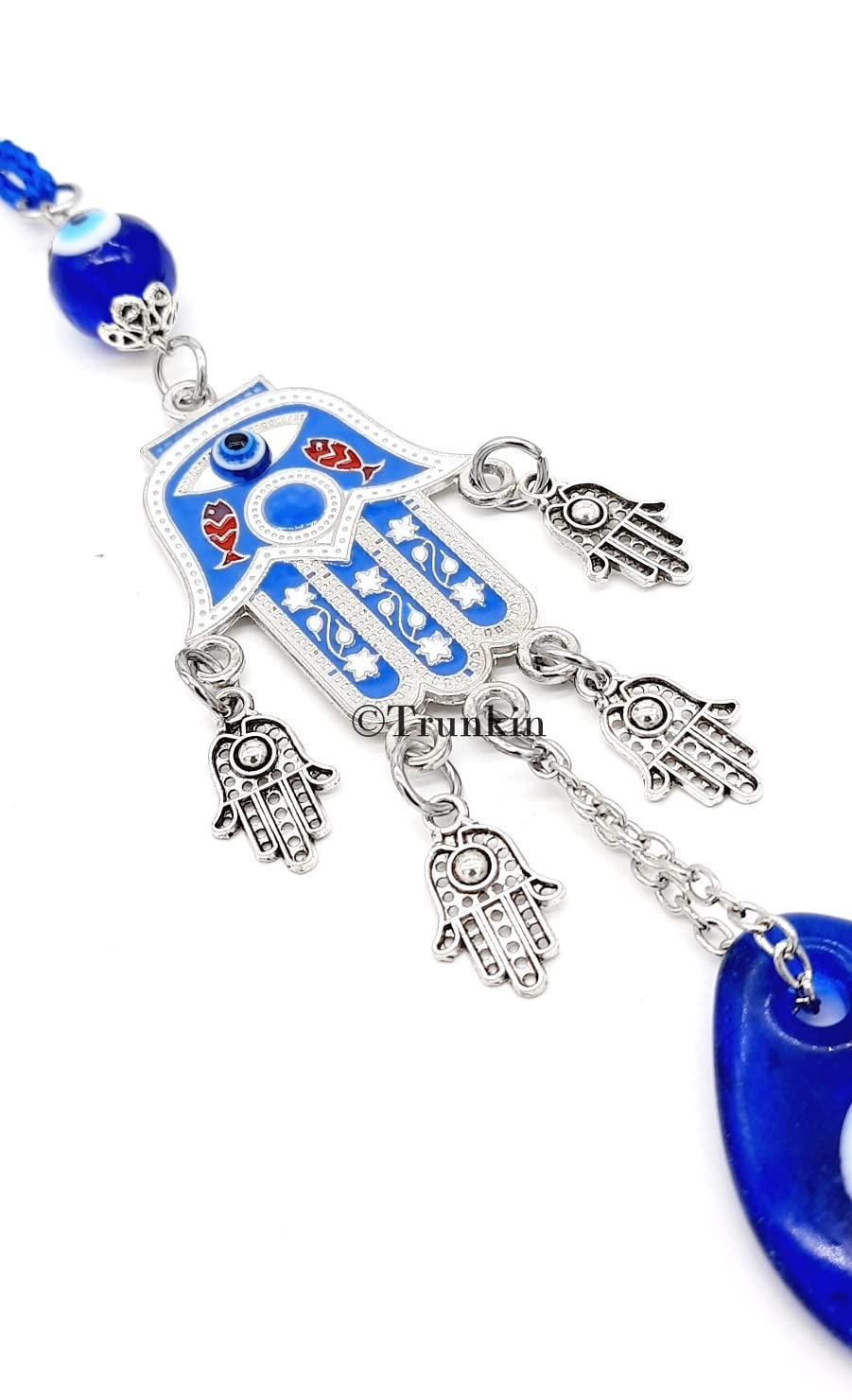 Trunkin Small Hamsa Hand with 4 Mini Hamsa Hands & Evil Eye Totem Wall 25CM Hanging Car Hanging - Image 7