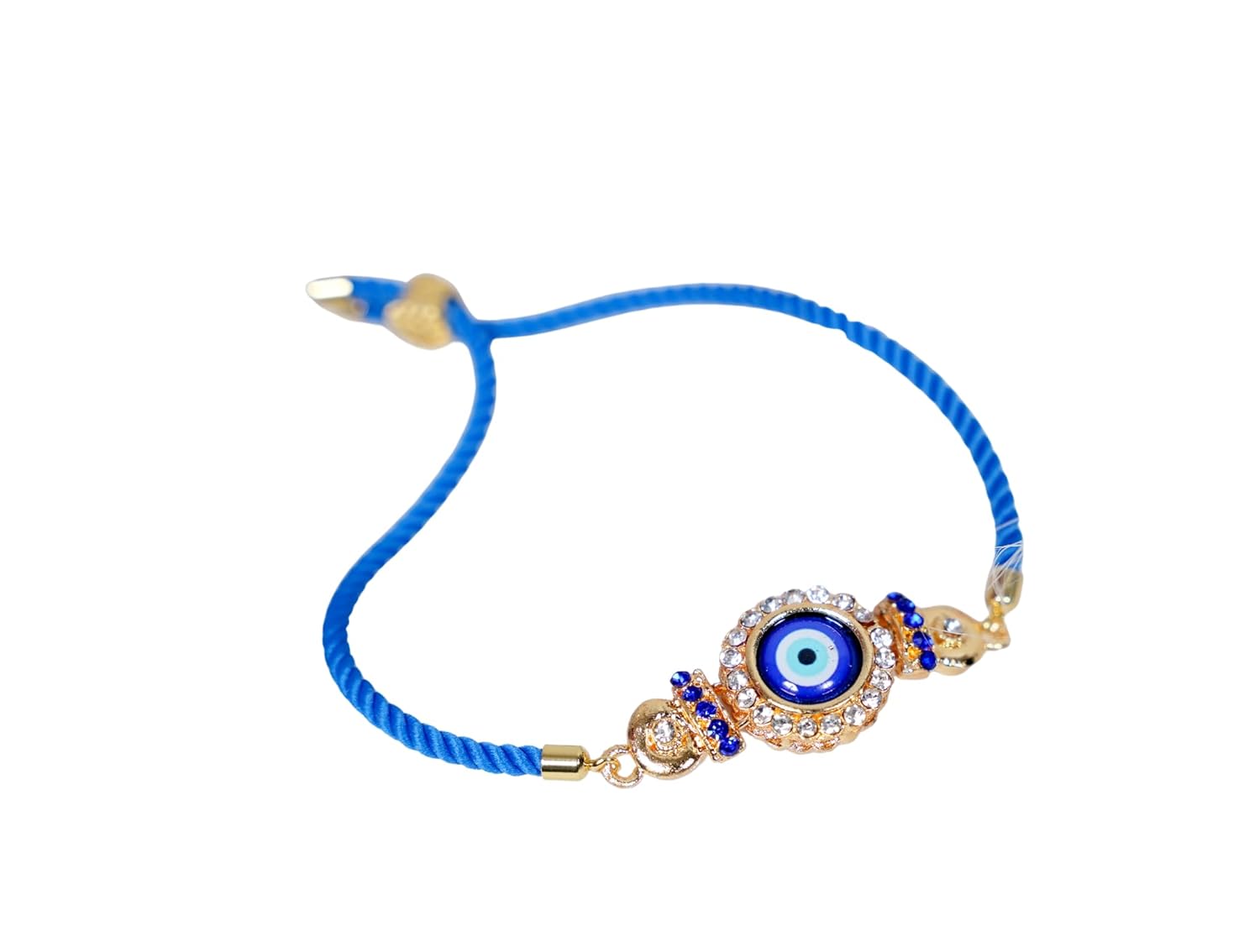 Elegant Evil Eye Rakhi for Brother | Premium Blue Nazar Suraksha Bracelet with Adjustable Cord – Unisex Rakhi - Image 2