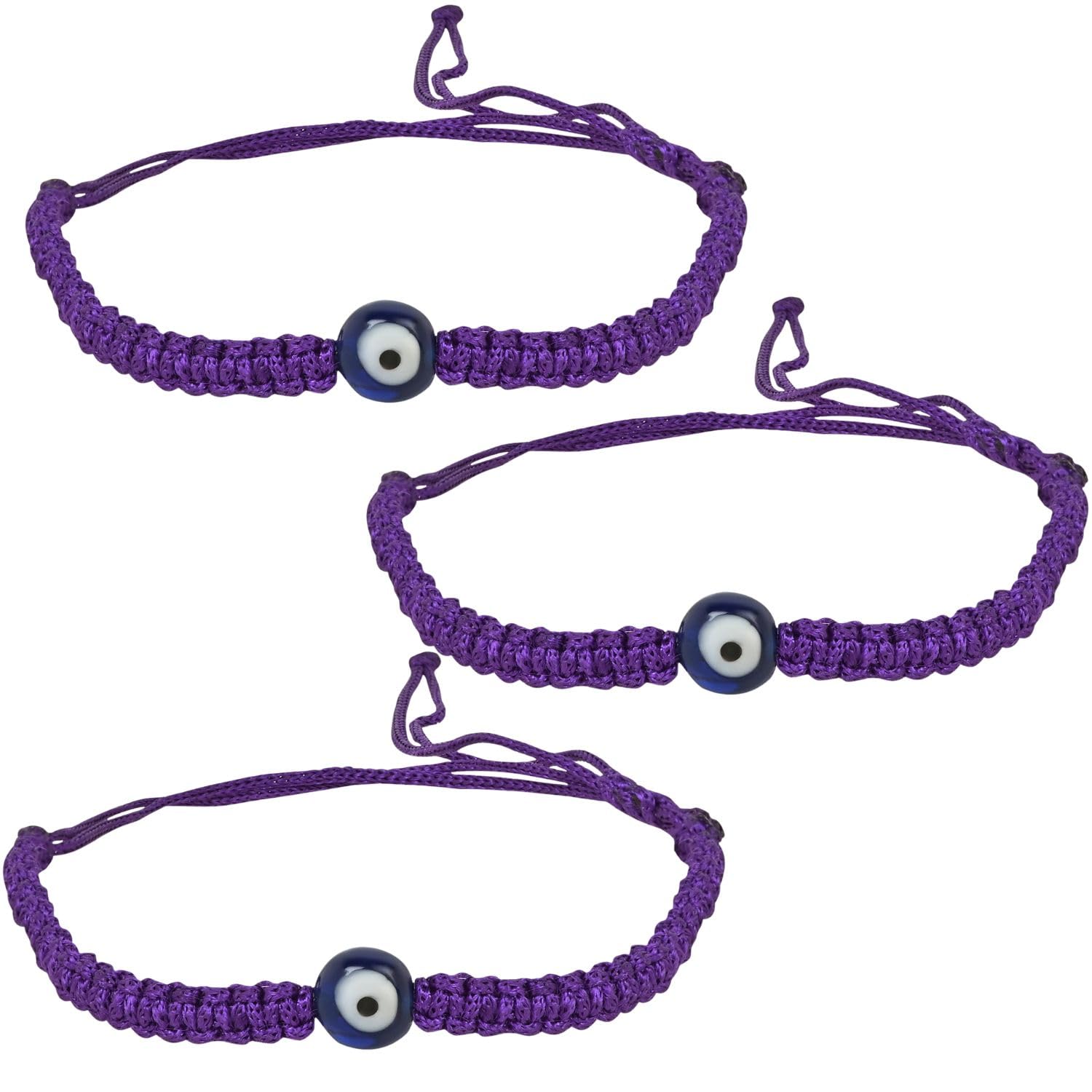 I Jewels Adjustable Black Thread Stylish Handmade Nazar Evil Eye Bracelet Rakhi For Brother/Men/Bro With Rakshabandhan Card (R139B-Pu-3) - Image 2
