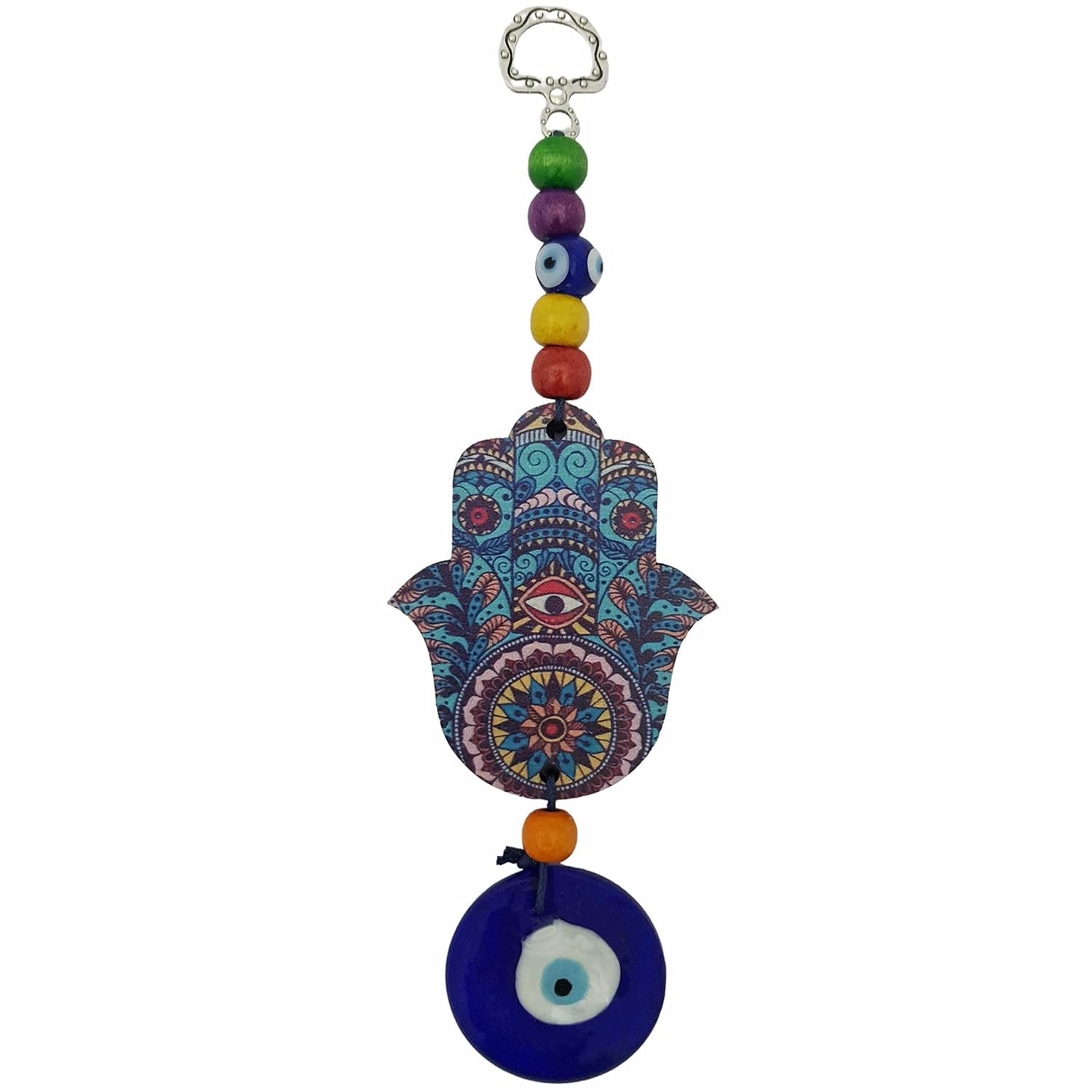Turkish Hamsa Hand Blue Evil Eye Wall Hanging for Home Entrance Door Car Office Feng Shui Nazar Battu Pendant Ornament Good Luck Charm and Prosperity Decorative Gift Items - Image 3