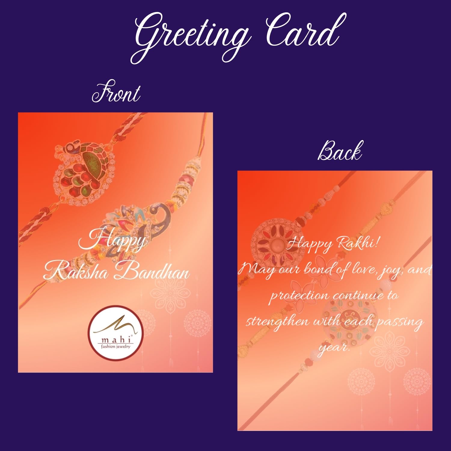 Mahi Combo of Beautiful Rakhi with Crystals for Brother, Bhai, Bro (PARCO1105705PR) - Image 5