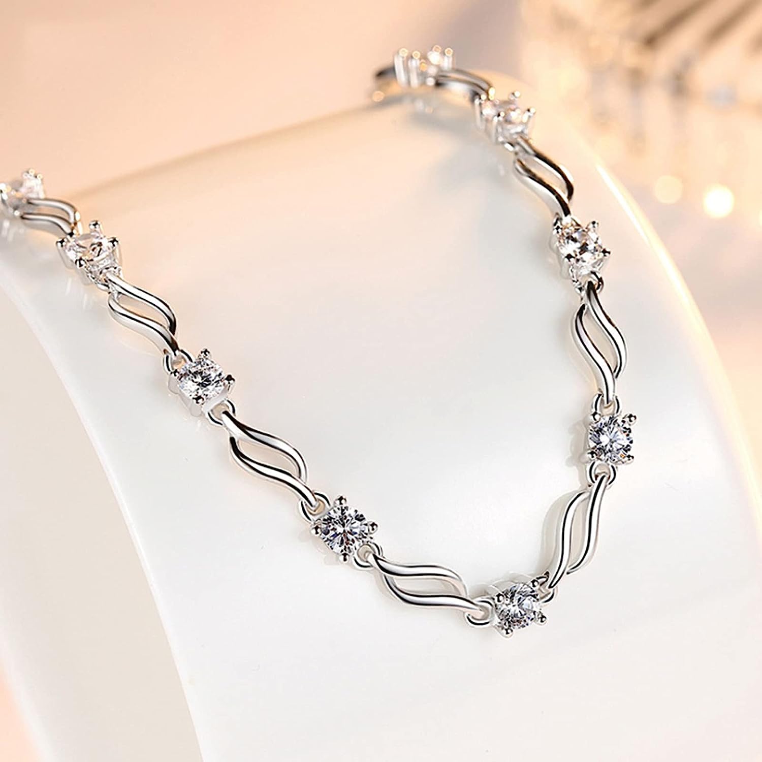 Nilu's Collection Glam up Your Look with Stylish 925 Silver-Plated Copper Bracelet for Women and Girls - Image 6